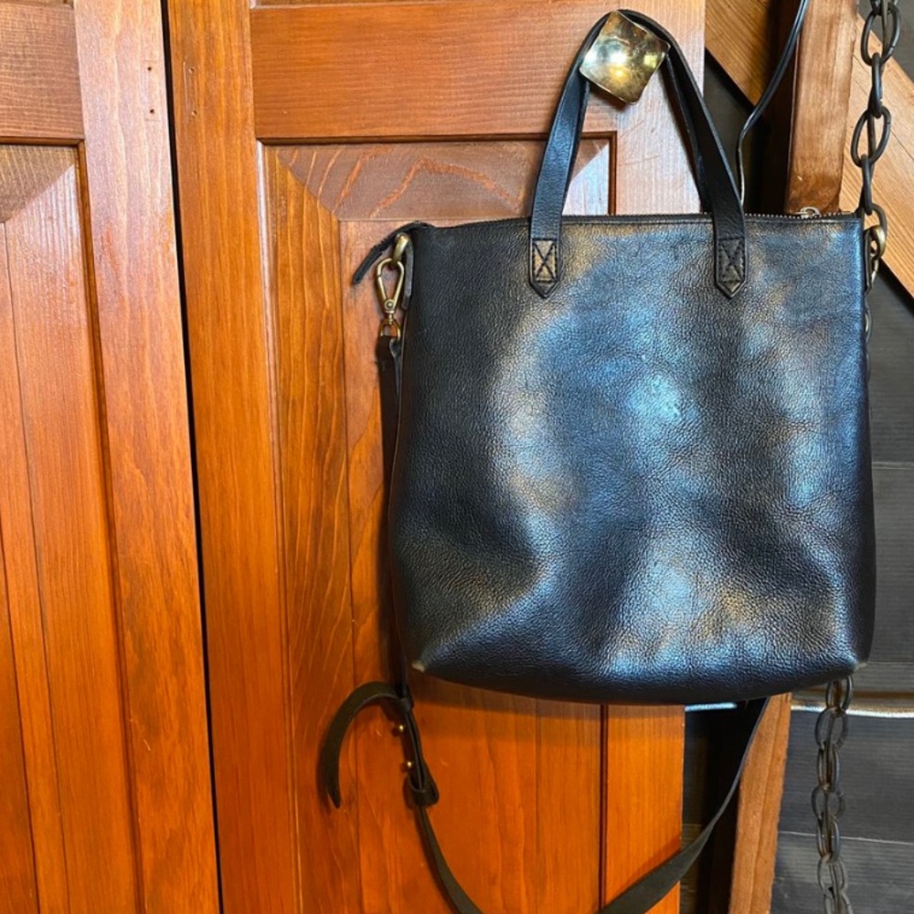 Madewell leather crossbody tote